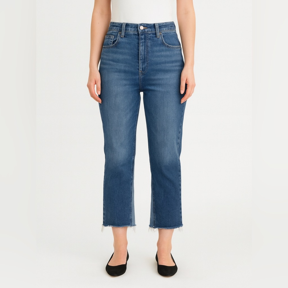 Abercrombie & Fitch The Kick Flare Ultra High Rise Jeans Crop Two Tone Size 32 S